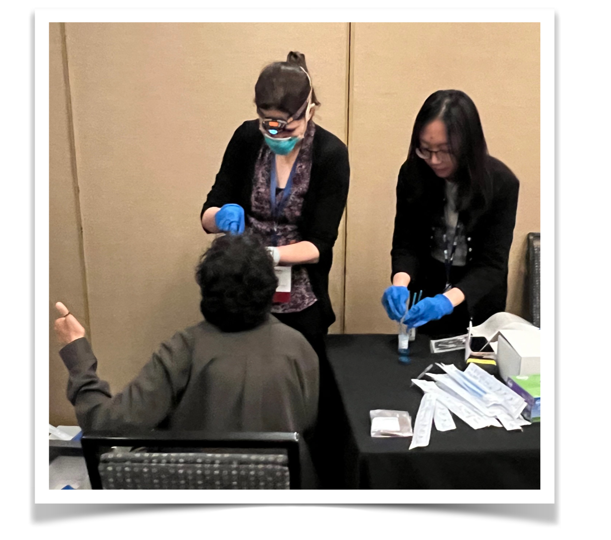 A study participant during oral brushing